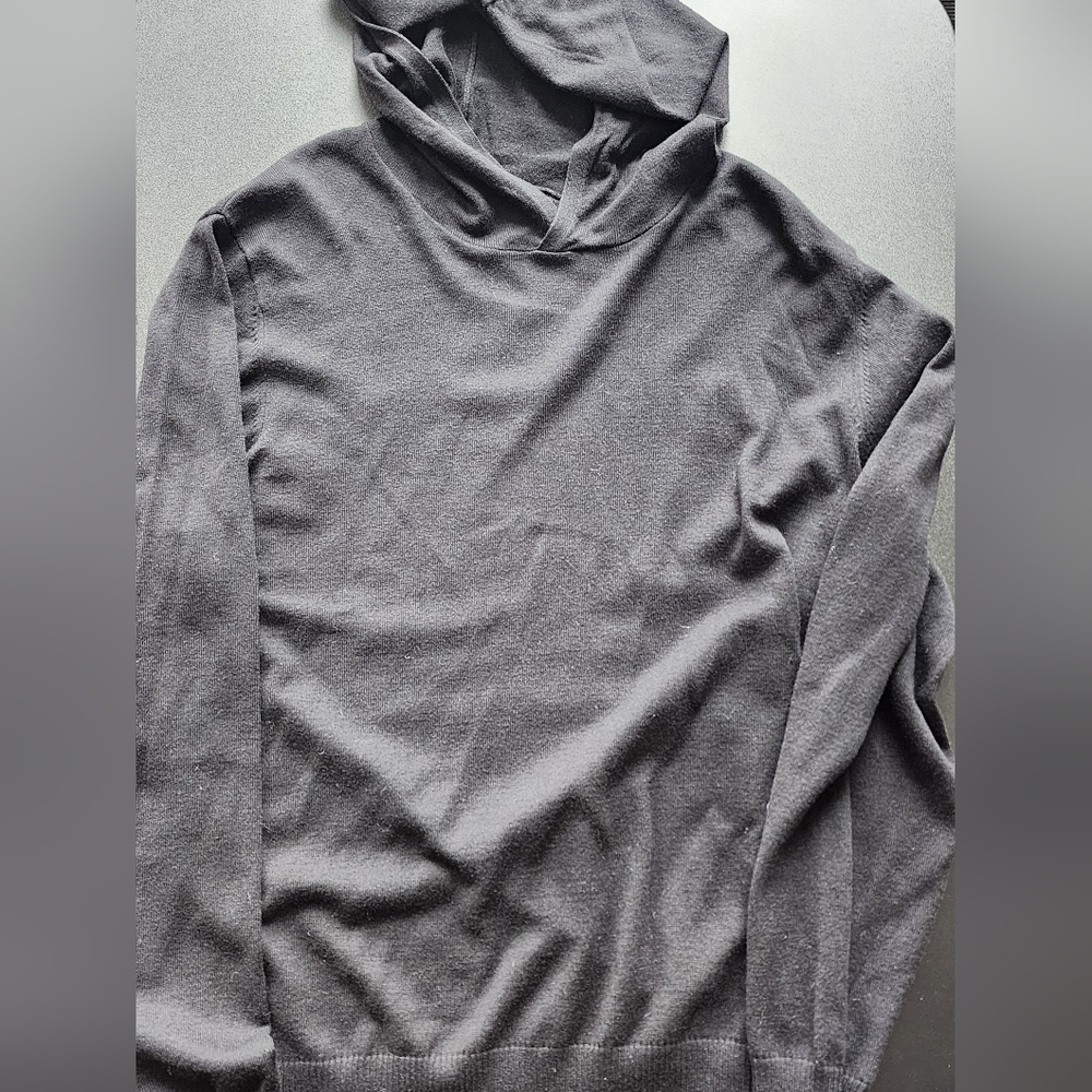Bonobos Men's Cashmere/Cotton Blend Hooded Sweater in Black, Large (slim fit)